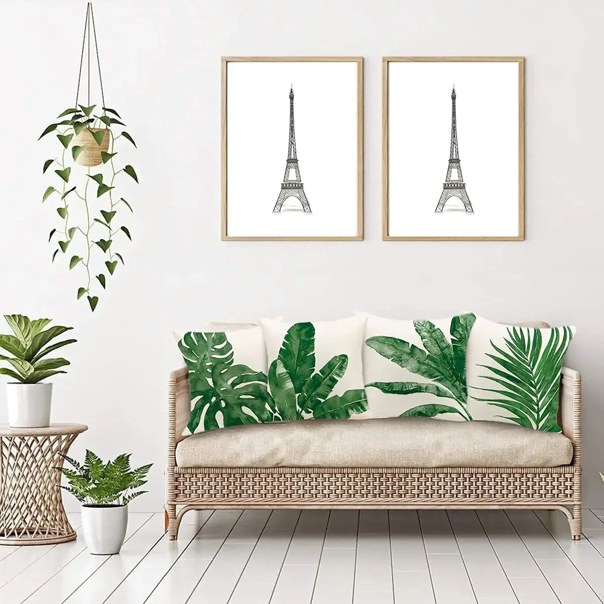 Tropical Green Plant Palm Leaf Pillowcase: Vibrant, Comfortable, and Easy-to-Care-For Home Decor Accessory