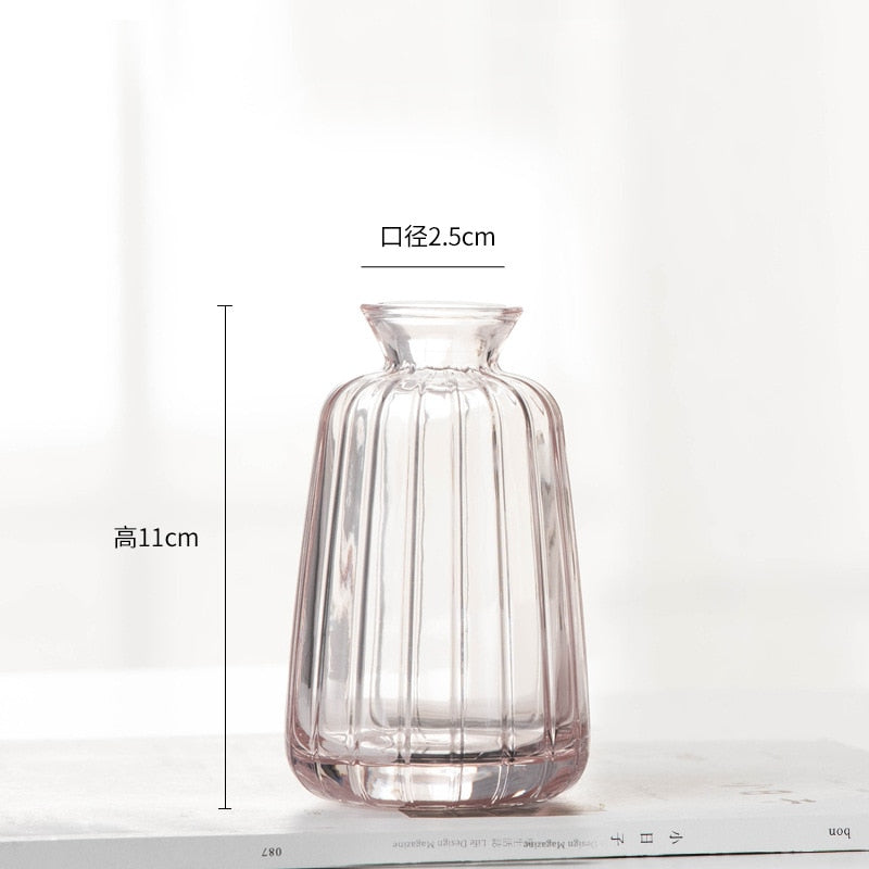 Mini Hydroponics Simple Stained Glass Vase For Simple Flowers or Aromatherapy - A Modern Stylish and Elegant Home Decor Piece
