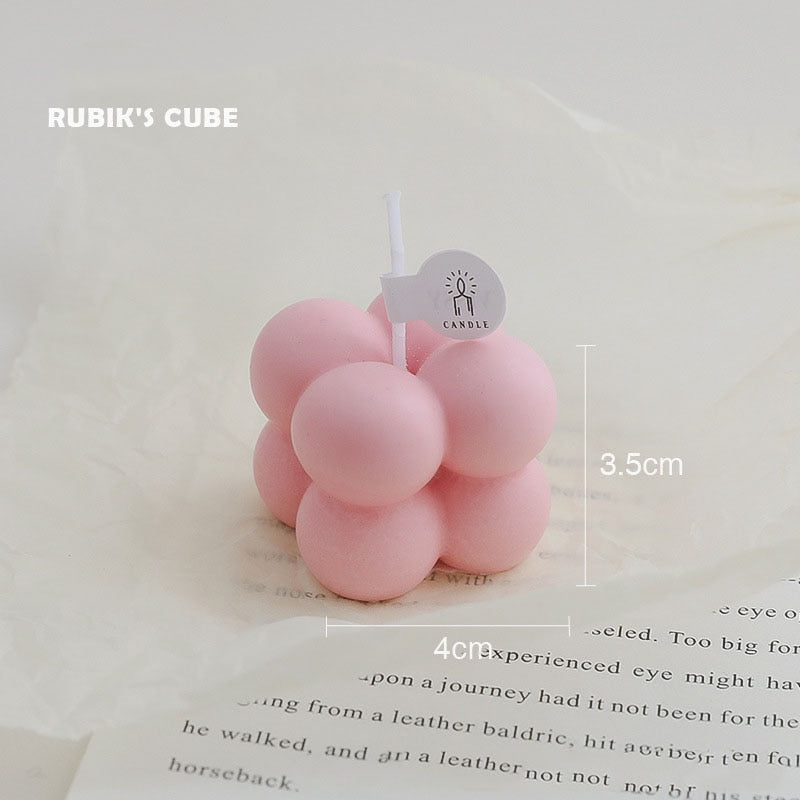 Creative Ball Cube Scented Candles Soy Wax White Geometric Aromatherapy Candles Home Minimalist Nordic Home Decoration