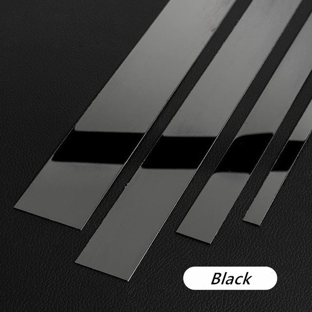 Polished Metal Strips Self Adhesive Mirrored Vertical Lines Wall Decoration For Luxury Living Room Dining Room Home Office Wall Covering
