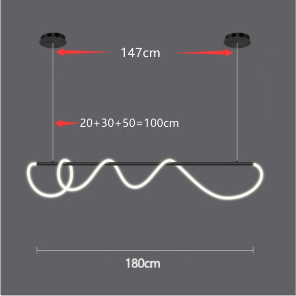 Minimalist LED Tube Lighting Suspension Chandelier Contemporary Lighting Fixture For Living Room Dining Room Modern Interior Lighting