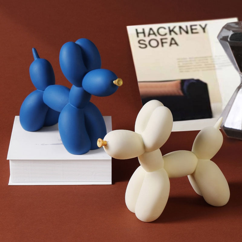 Balloon Dog Sculpture Figurines for Modern Apartment Interior Design Resin Doggy Ornament For Coffee Table Desktop Decoration