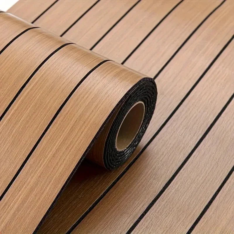 Extra Thick Wood Grain Wallpaper – Self-Adhesive Retro 3D Vertical Stripe Wallcovering, Waterproof & Removable