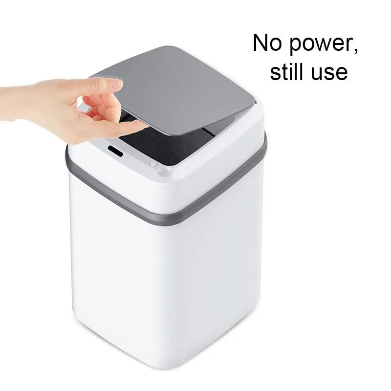 13L Eco-Friendly Kitchen & Bathroom Trash Can with Touch-Free Induction Sensor and Odor Isolation - Waterproof, Mute & Automatic Motion Sensor Trash Bin with Built-In Structure & Trash Bag Fixing Design