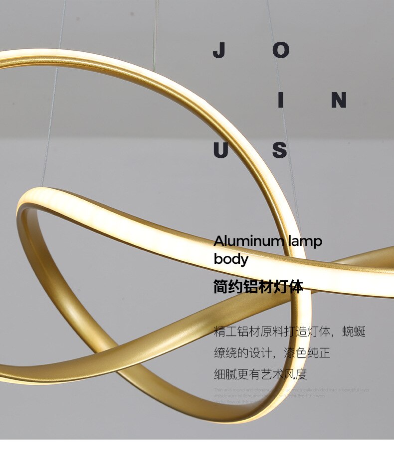 Infinity Loop Contemporary LED Chandelier Light Fitting For Dining Room Living Room New Trends In Modern Living Interior Lighting
