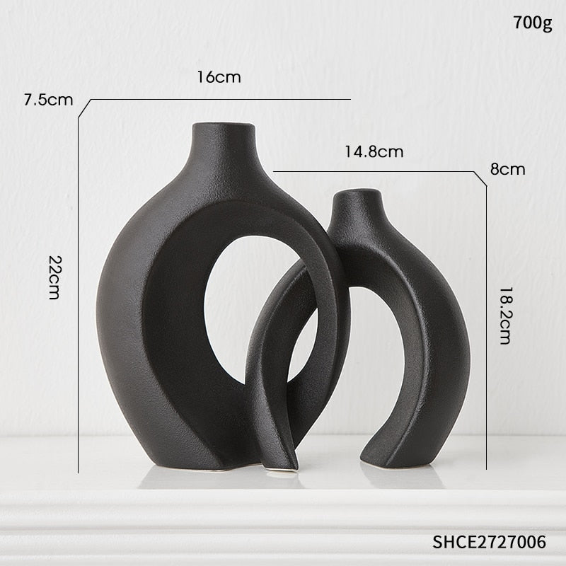 Modern Sculptured Nordic Vase For Living Room Table Coffee Table Mantelpiece Shelf  Ornament Accessories For Creative Stylish Home Decor