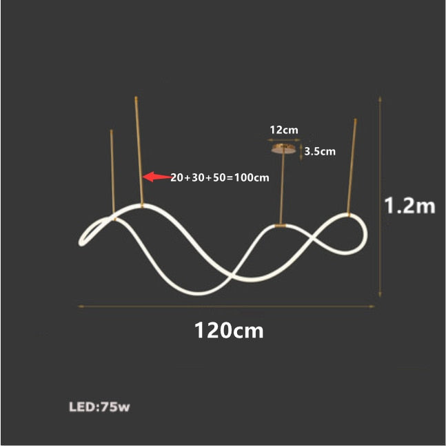 Minimalist LED Tube Lighting Suspension Chandelier Contemporary Lighting Fixture For Living Room Dining Room Modern Interior Lighting