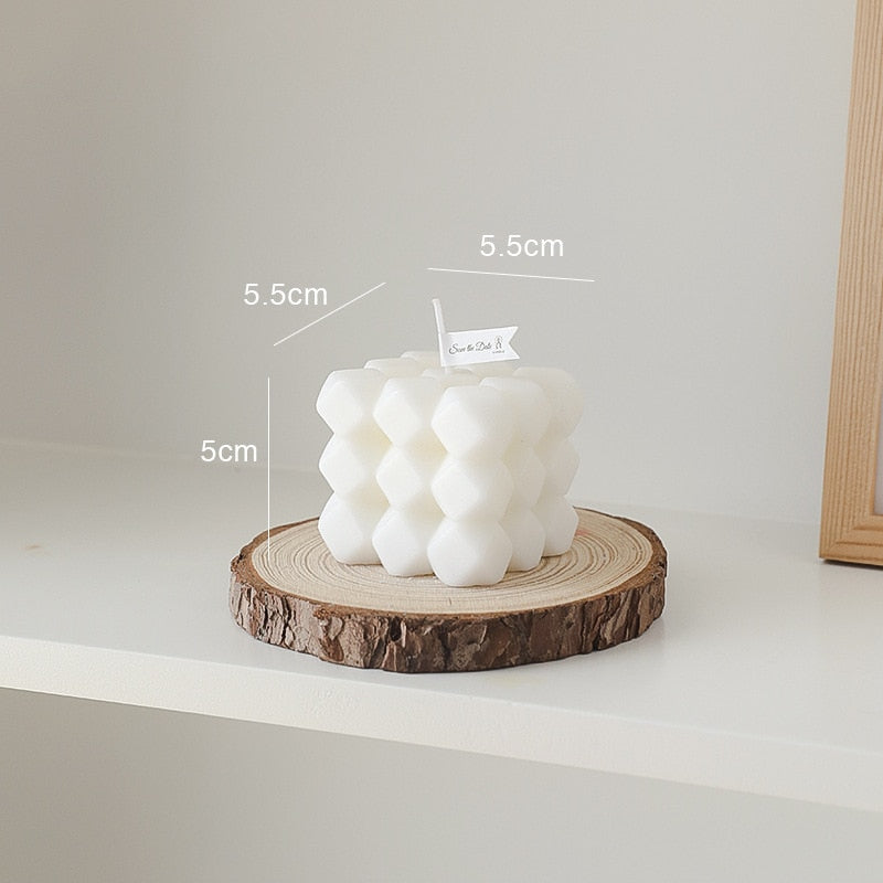 Creative Ball Cube Scented Candles Soy Wax White Geometric Aromatherapy Candles Home Minimalist Nordic Home Decoration
