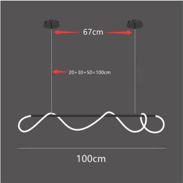 Minimalist LED Tube Lighting Suspension Chandelier Contemporary Lighting Fixture For Living Room Dining Room Modern Interior Lighting