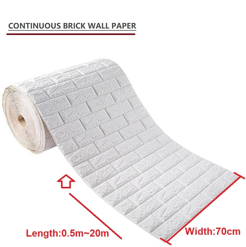 3D Brick Wallpaper Self-Adhesive Wall Covering Brick Wall Style Wall Decor Removable 3M Peel & Stick Wall Paper Rolls For Living Room Home Office Decor