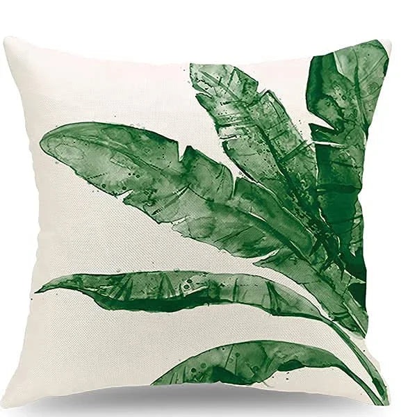 Tropical Green Plant Palm Leaf Pillowcase: Vibrant, Comfortable, and Easy-to-Care-For Home Decor Accessory