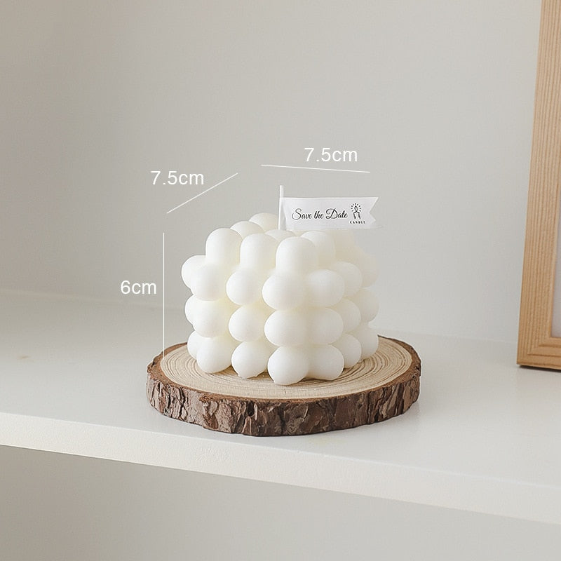 Creative Ball Cube Scented Candles Soy Wax White Geometric Aromatherapy Candles Home Minimalist Nordic Home Decoration