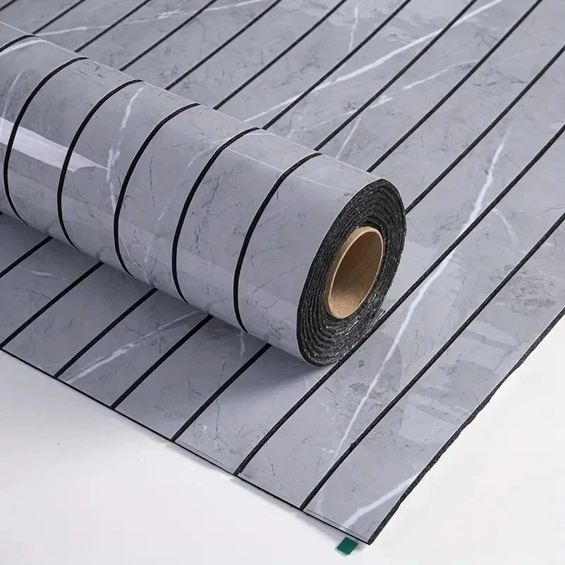 Extra Thick Wood Grain Wallpaper – Self-Adhesive Retro 3D Vertical Stripe Wallcovering, Waterproof & Removable