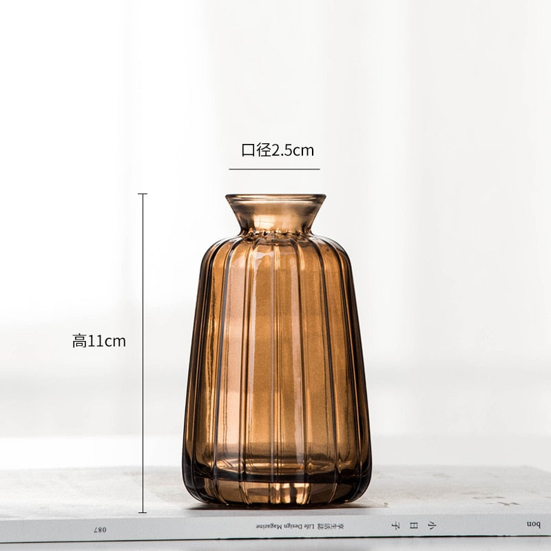 Mini Hydroponics Simple Stained Glass Vase For Simple Flowers or Aromatherapy - A Modern Stylish and Elegant Home Decor Piece