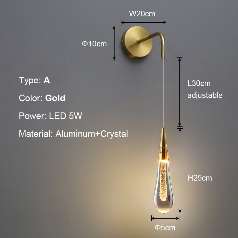 Crystal Teardrop Bubble Pendant Lamp Modern Hanging Light Fittings For Luxury Living Room Dining Room Restaurant Reception Foyer Lighting