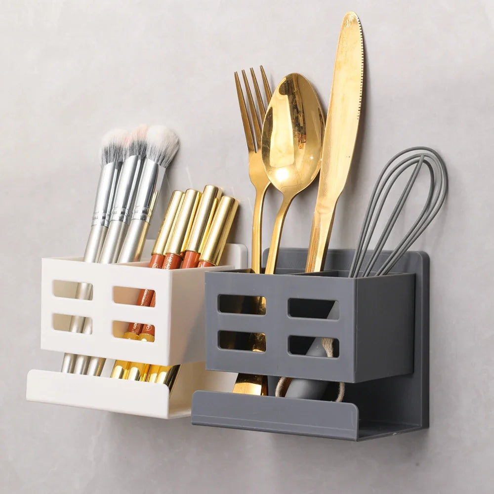 Multifunctional Washbasin Storage Rack – No Drilling Required - Sleek Wall Organizer for Toothbrushes, Razors & Bathroom Supplies