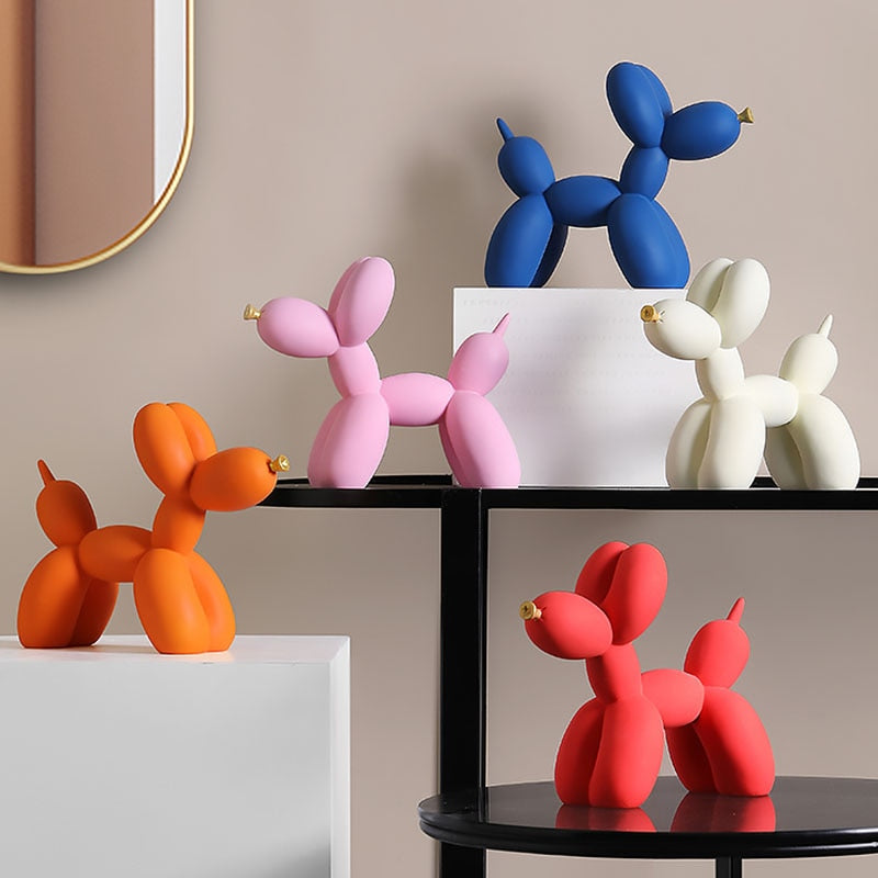 Balloon Dog Sculpture Figurines for Modern Apartment Interior Design Resin Doggy Ornament For Coffee Table Desktop Decoration