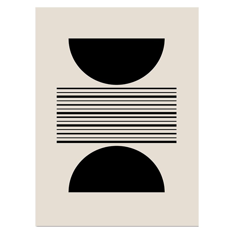 Modern Minimalist Black Beige White Wall Art Fine Art Canvas Prints Abstract Pictures For Living Room Dining Room Bedroom Wall Decor