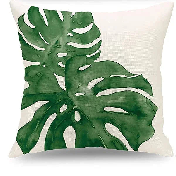 Tropical Green Plant Palm Leaf Pillowcase: Vibrant, Comfortable, and Easy-to-Care-For Home Decor Accessory