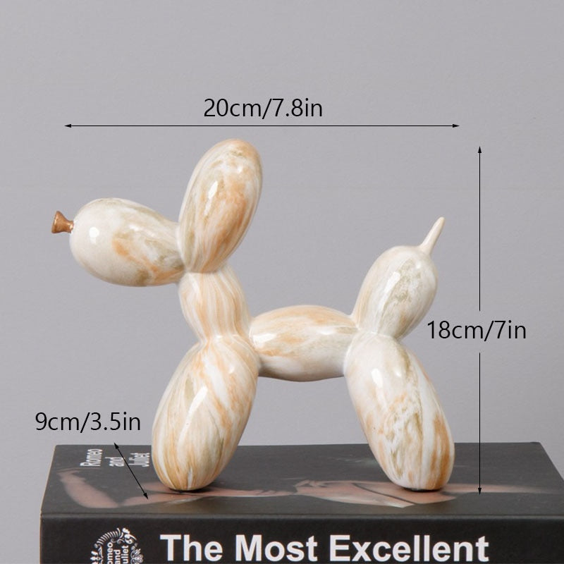 Balloon Dog Sculpture Figurines for Modern Apartment Interior Design Resin Doggy Ornament For Coffee Table Desktop Decoration