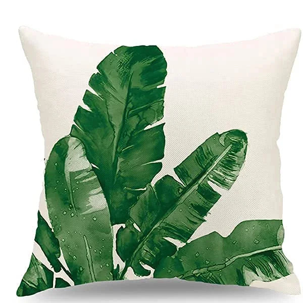 Tropical Green Plant Palm Leaf Pillowcase: Vibrant, Comfortable, and Easy-to-Care-For Home Decor Accessory