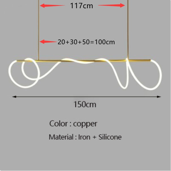 Minimalist LED Tube Lighting Suspension Chandelier Contemporary Lighting Fixture For Living Room Dining Room Modern Interior Lighting