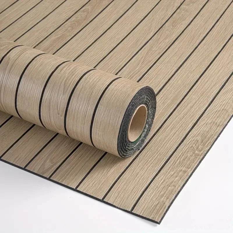 Extra Thick Wood Grain Wallpaper – Self-Adhesive Retro 3D Vertical Stripe Wallcovering, Waterproof & Removable