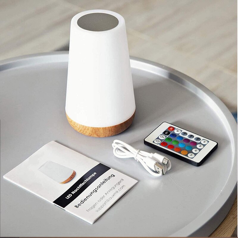 Multicolor Portable Rechargeable LED Night Lamp With Touch & Remote Control 13 Colors 5 Levels Of Brightness