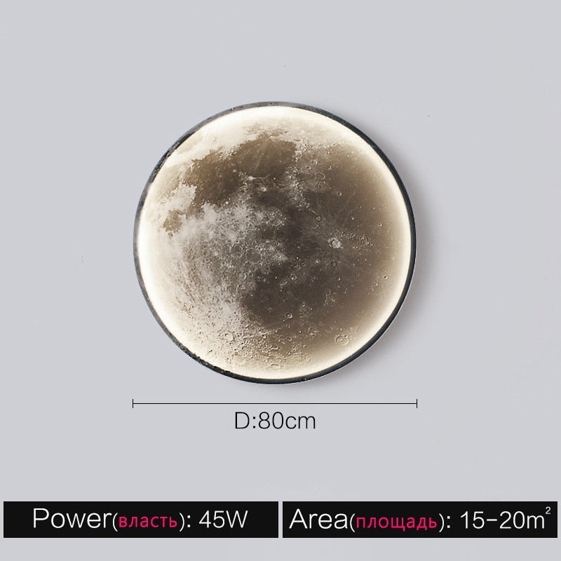 Moon Wall Lamp Living Room Background Wall Lamp Creative Trendy Lunar Decoration For Bedroom
