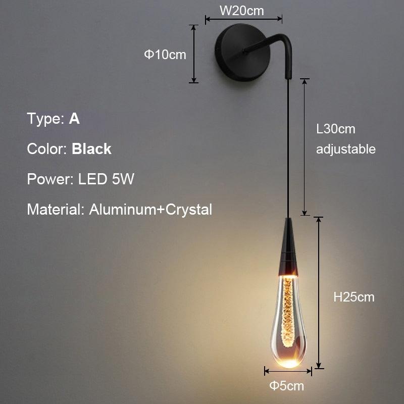 Crystal Teardrop Bubble Pendant Lamp Modern Hanging Light Fittings For Luxury Living Room Dining Room Restaurant Reception Foyer Lighting