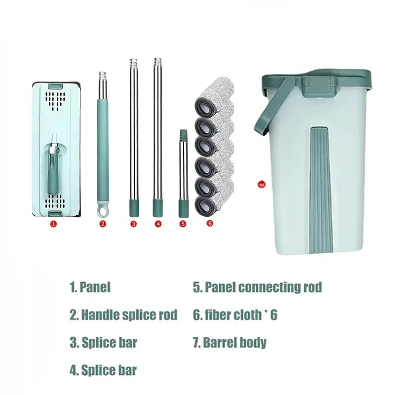 Innovative Flat Squeeze Mop with Bucket: Effortless Cleaning Made Simple