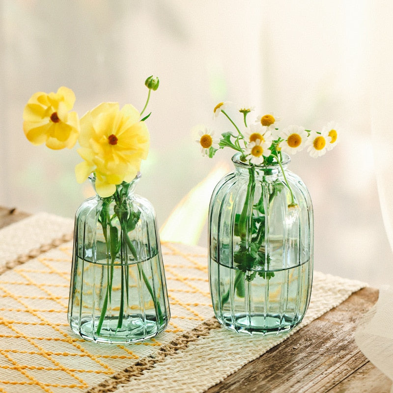 Mini Hydroponics Simple Stained Glass Vase For Simple Flowers or Aromatherapy - A Modern Stylish and Elegant Home Decor Piece