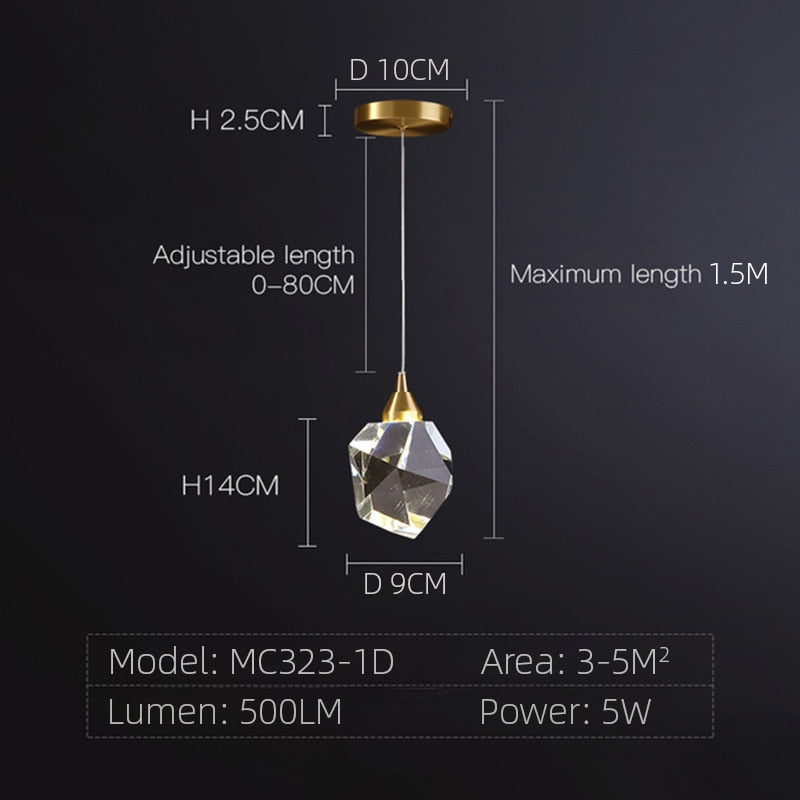 Crystal Luminaire LED Pendant Lamps Modern Elegance Hanging Lights For Luxury Living Room Dining Room Bedroom Bedside Lighting