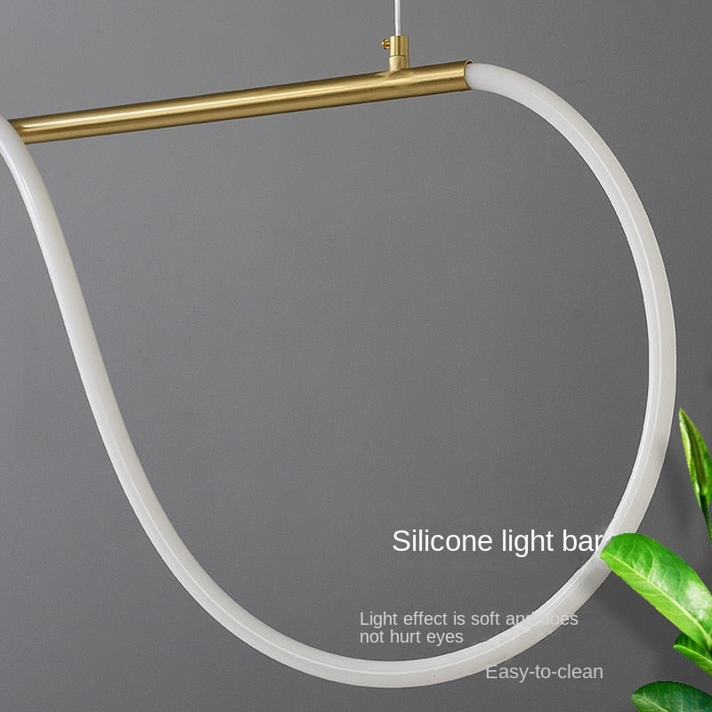 Minimalist LED Tube Lighting Suspension Chandelier Contemporary Lighting Fixture For Living Room Dining Room Modern Interior Lighting