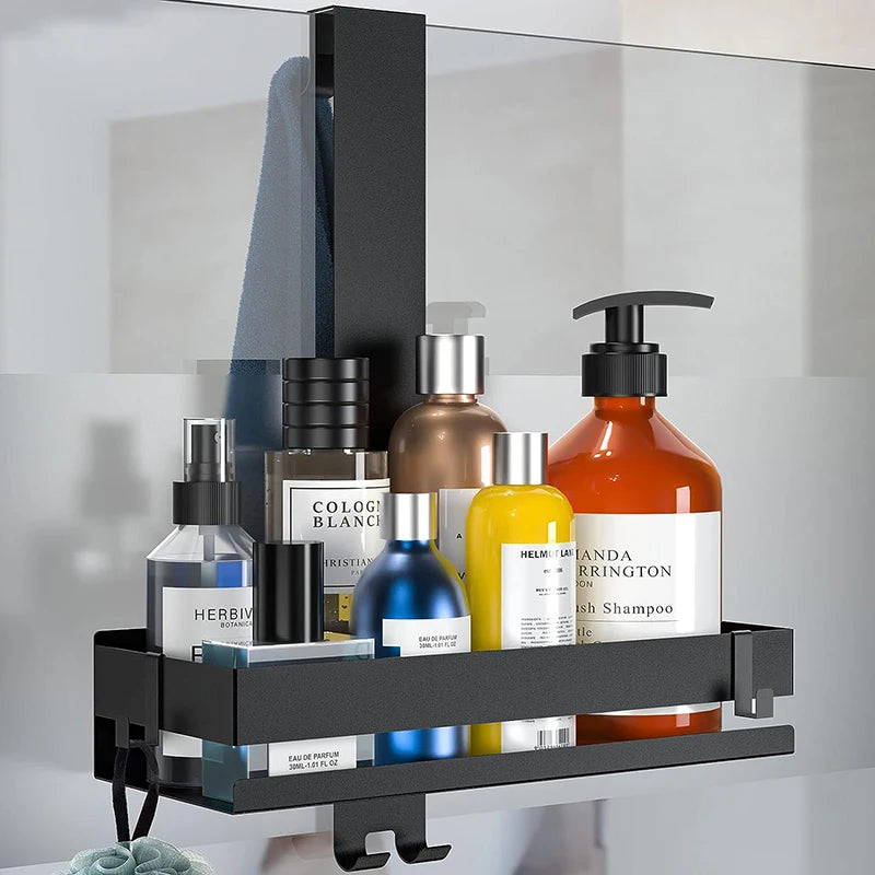 Movable Modular Bathroom Shelving Unit – Steel Shower Organizer No-Drilling Multi-Function Bathroom Storage Racking