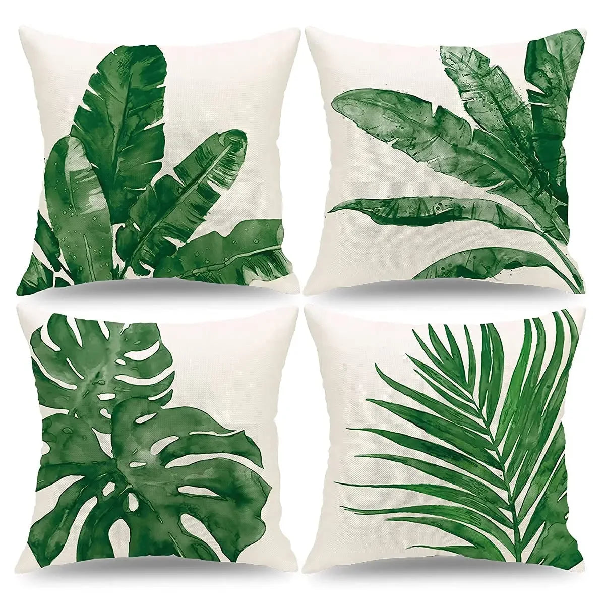 Tropical Green Plant Palm Leaf Pillowcase: Vibrant, Comfortable, and Easy-to-Care-For Home Decor Accessory