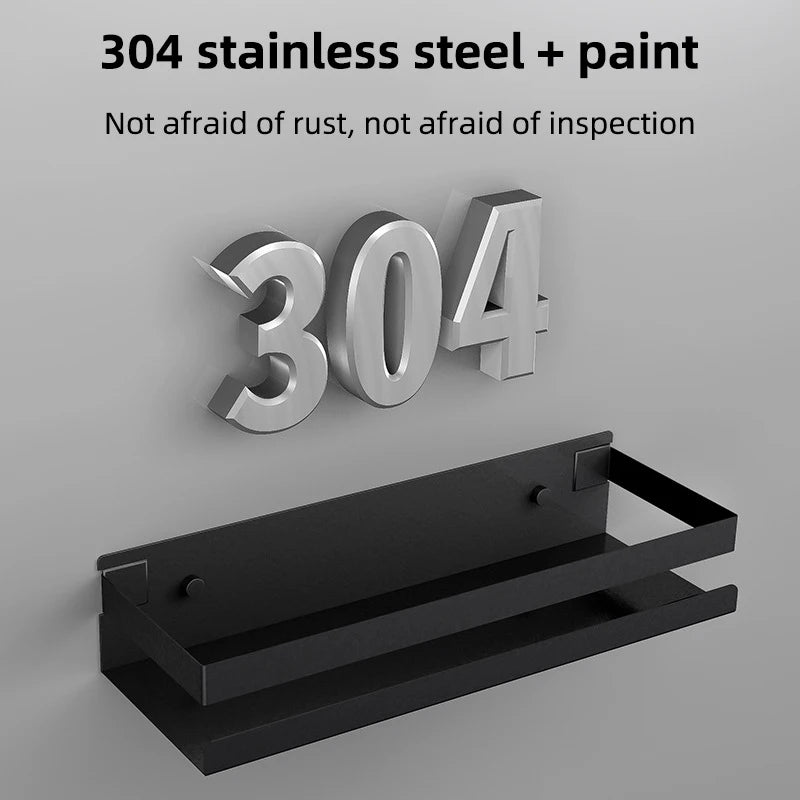 Modern Stainless Steel Bathroom Shelf For Soap Shampoo Cosmetics Shower Shelf Bathroom Storage Rack 4 Sizes In Matt Black Or Brushed Silver
