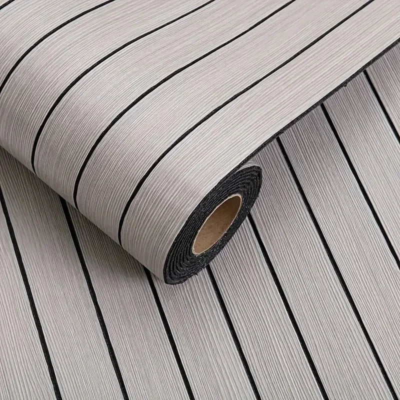 Extra Thick Wood Grain Wallpaper – Self-Adhesive Retro 3D Vertical Stripe Wallcovering, Waterproof & Removable