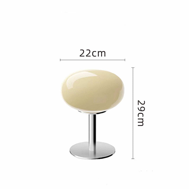 Italian Glass & Chrome LED Table Lamp - Stained Glass Shade Bedside Lamp Desk Lamp in 8 Color Options