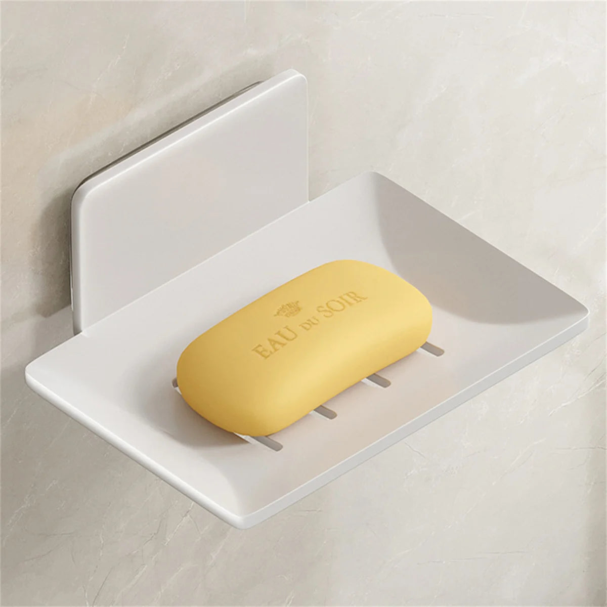 Space-Saving Aluminum Soap Holder – Wall-Mount Sponge Dish for Bathroom & Kitchen, Drill-Free Design