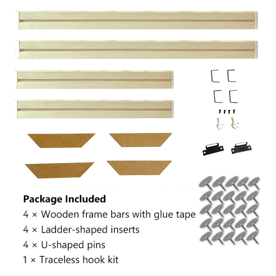 Wooden Canvas Frames – 30×40, 40×50, 60×90cm, 70x100cm etc Popular Sizes for Art & Photography etc Natural Wood DIY Canvas Framing Kits