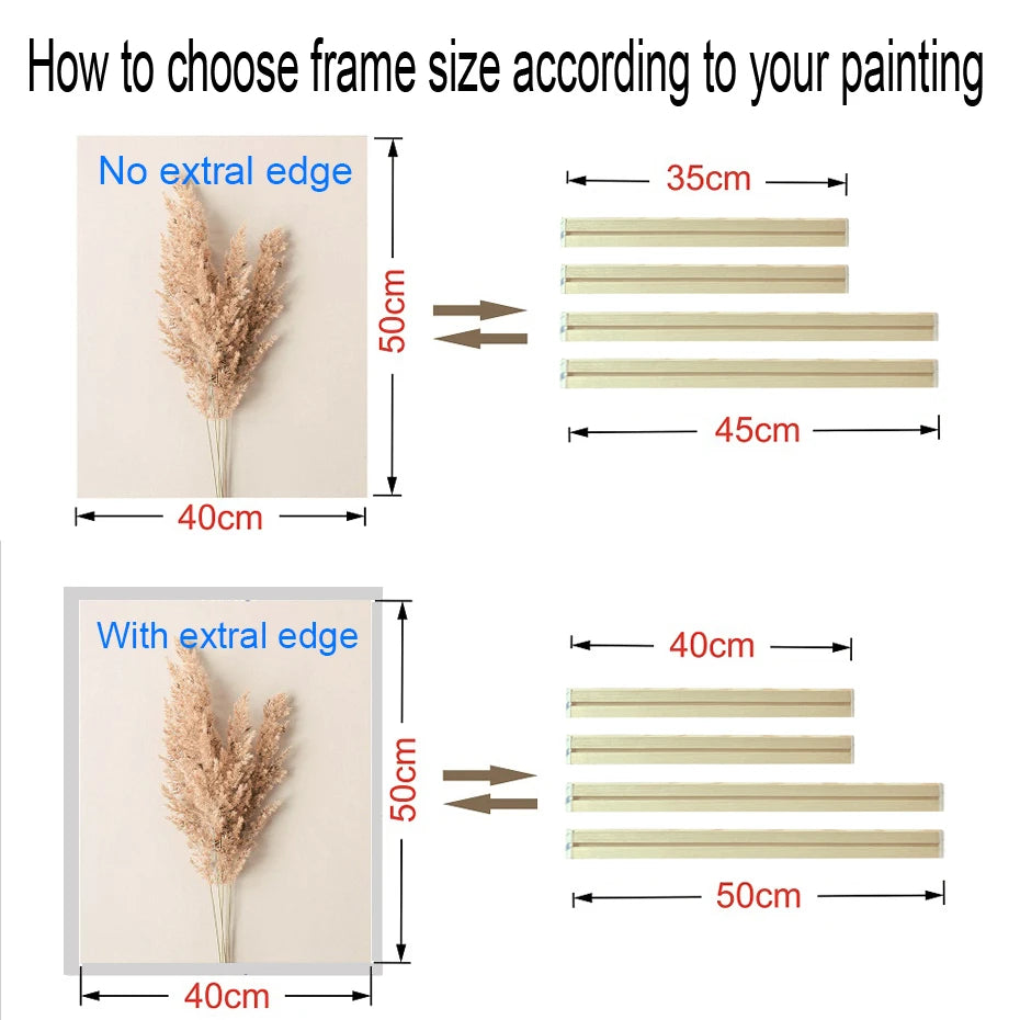 Wooden Canvas Frames – 30×40, 40×50, 60×90cm, 70x100cm etc Popular Sizes for Art & Photography etc Natural Wood DIY Canvas Framing Kits