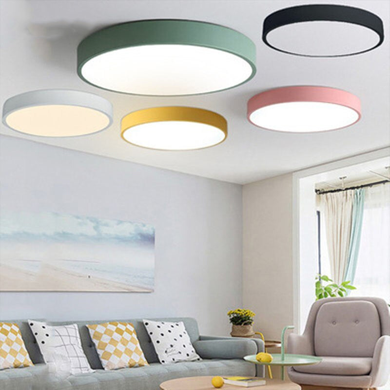 Modern Minimalist Colorful LED Ceiling Lights Low Profile Lighting For ...