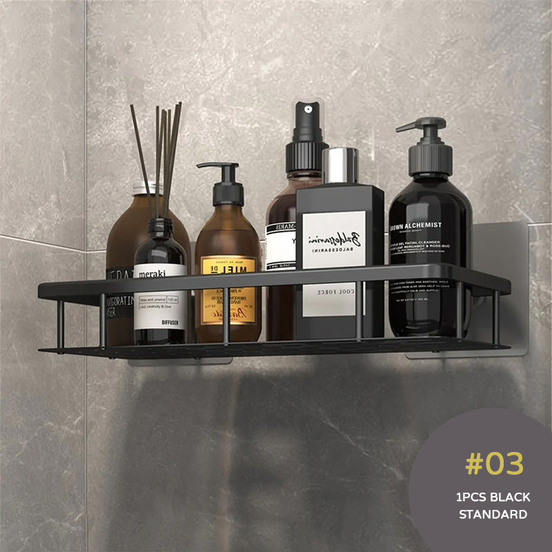 Aluminum Bathroom Shelf For Shampoo Conditioner Cosmetics Storage Washroom Shelving Sundries Organizer Modern Kitchen Shelf Racking