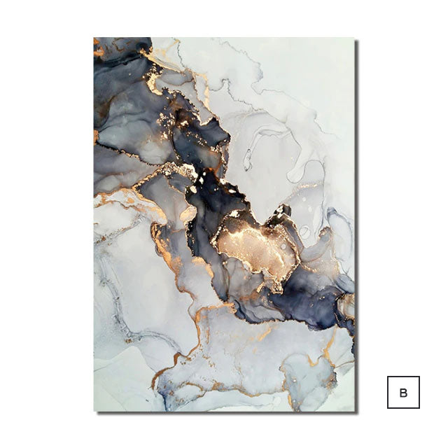 Modern Abstract Gray Golden Geometric Wall Art Fine Art Canvas Prints Pictures For Luxury Loft Living Room Contemporary Home Office Interior Decor