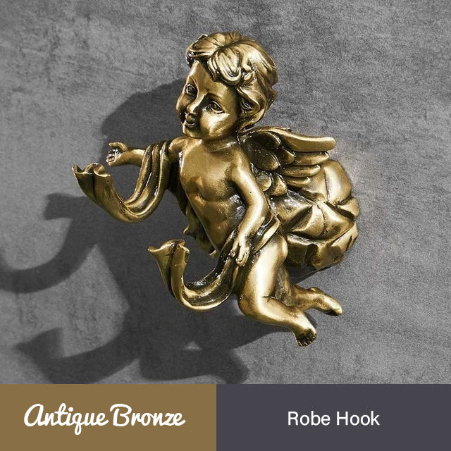 Bronze Angel Bathroom Fittings Soap Dish Robe Hook Cup Holder Toilet Paper Holder Glass Shelf Towel Bath Neo Classic Home Deco Washroom Bathroom Hardware