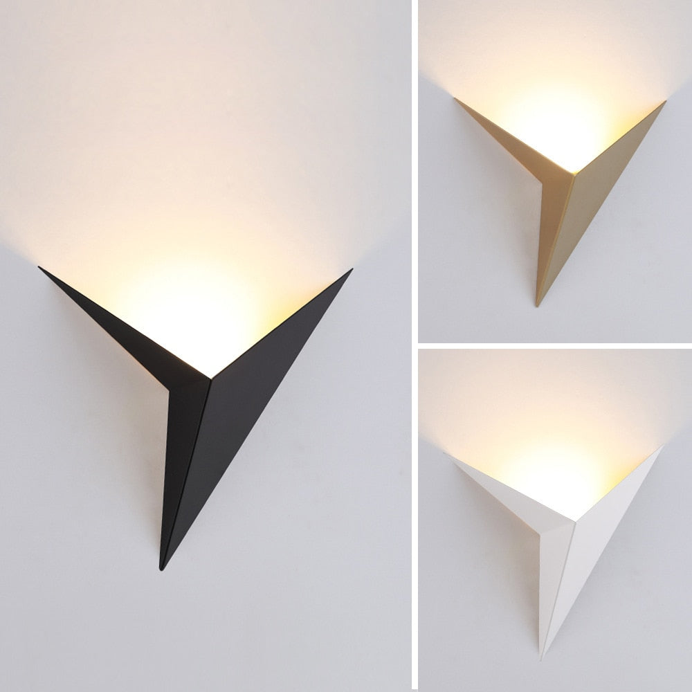Minimalist Triangular LED Wall Lights Contemporary Designer Room Lighting For Modern Living Room Bedroom Home Office Interior Decor