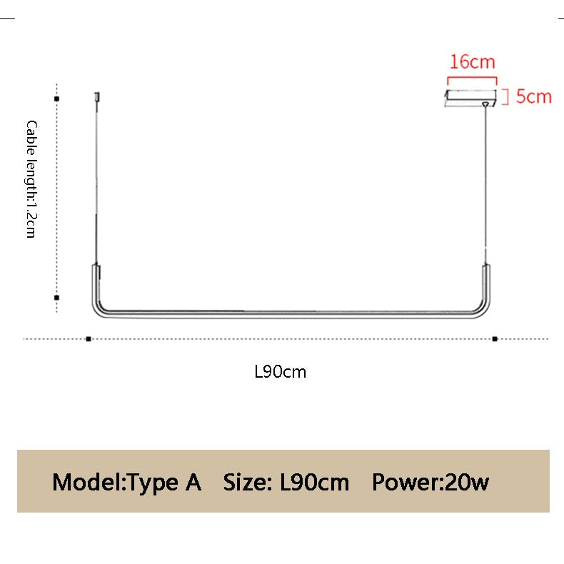 Modern Minimalist LED Chandelier Lighting Abstract Slimline Linear Light Fitting For Above Kitchen Island Worktop Dining Room Table Lighting Contemporary Home Decor