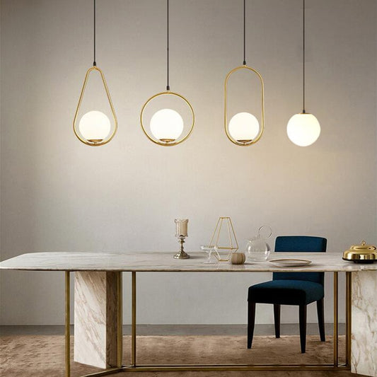 Minimalist Industrial Hanging Glass Ball Pendant Lamps Scandinavian Design Lighting For Living Room In Gold Brass Silver Or Black
