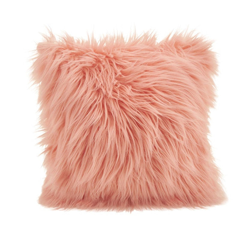 Soft Shaggy Faux Fur Cushion Cover Plush Pillow Cover Cushion Case For Sofa Throw Cushion Autumn Fall Winter Living Room Home Decor